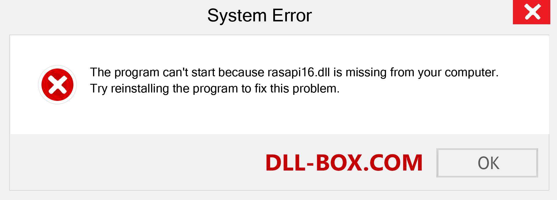  rasapi16.dll file is missing?. Download for Windows 7, 8, 10 - Fix  rasapi16 dll Missing Error on Windows, photos, images